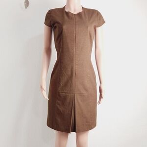 MER Du Moro Shift Minimalist Brown Dress Size: 48 (Medium 6-8)